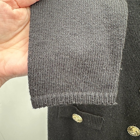 Laura petites vintage black gold button quiet luxury classic sweater blazer SM - Picture 6 of 8